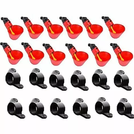 TINOR Distributeurs D'eau Automatique Pour Poulet Canard Volaille - Automatique De L'eau Potable Tasses Bird Coop Feed Volaille Poulet Volailles Abreuvoir D'eau Potable Tasses (12 Pcs) 1 TINOR Distributeurs D'eau Automatique Pour Poulet Canard Volaille - Automatique De L'eau Potable Tasses Bird Coop Feed Volaille Poulet Volailles Abreuvoir D'eau Potable Tasses (12 Pcs)