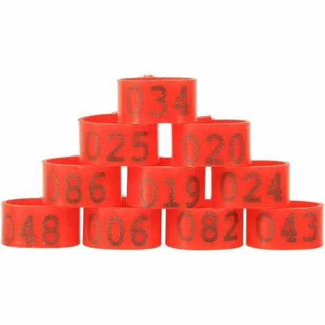 TINOR 100Pcs Bagues/Anneaux De Pied Plastique Pour Oiseaux/Pigeon 18MM Pour Poulets Canards Poules Poulets Volaille Pour Colombe Poules Poule Perroquet Oiseaux Identification(Red) 1 TINOR 100Pcs Bagues/Anneaux De Pied Plastique Pour Oiseaux/Pigeon 18MM Pour Poulets Canards Poules Poulets Volaille Pour Colombe Poules Poule Perroquet Oiseaux Identification(Red)