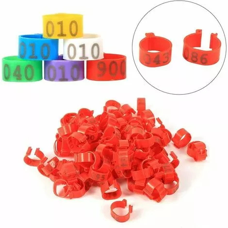TINOR 100Pcs Bagues/Anneaux De Pied Plastique Pour Oiseaux/Pigeon 18MM Pour Poulets Canards Poules Poulets Volaille Pour Colombe Poules Poule Perroquet Oiseaux Identification(Red) 5 TINOR 100Pcs Bagues/Anneaux De Pied Plastique Pour Oiseaux/Pigeon 18MM Pour Poulets Canards Poules Poulets Volaille Pour Colombe Poules Poule Perroquet Oiseaux Identification(Red) – Image 5