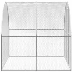 VidaXL Poulailler D'extérieur 3x2x2 M Acier Galvanisé - Argent -Poulailler et élevage de la basse-cour Soldes Magasin 54972792 3