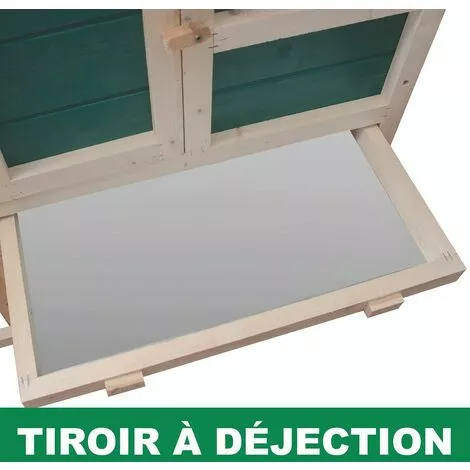 PRIVATE GARDEN Poulailler 2 à 4 Poules Avec Enclos - Clapier - Cage à Lapins Ou Rongeurs XXL 2 Étages En Bois Canadien - Vert Et Blanc 5 PRIVATE GARDEN Poulailler 2 à 4 Poules Avec Enclos - Clapier - Cage à Lapins Ou Rongeurs XXL 2 Étages En Bois Canadien - Vert Et Blanc – Image 5