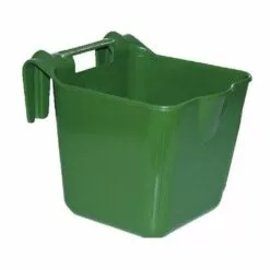 Kerbl Comedero Hangon 8L Pour Suspendre, Plastique R_sistant Aux Chocs, Avec Crochets, Vert, Circulaire, Avec Poign_e, 27 X 35 X 25 Cm, 8 L