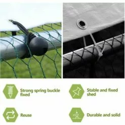 VINGO Poulailler D'extérieur 3x4x2m Enclos Grillagé Pour Poules Volaille Structure En Acier Galvanisé -Poulailler et élevage de la basse-cour Soldes Magasin 55433304 5