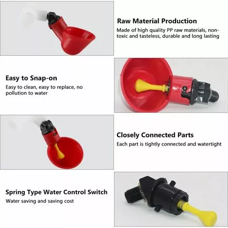 DECKON 5pcs Volaille Automatique Abreuvoir Portable Distributeur D'eau Tasse Bol D‘Eau En Plastique Buveur D'eau Pour Oiseau Caille Pigeon Poulet Poule 2 DECKON 5pcs Volaille Automatique Abreuvoir Portable Distributeur D'eau Tasse Bol D‘Eau En Plastique Buveur D'eau Pour Oiseau Caille Pigeon Poulet Poule – Image 2