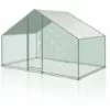 Randaco Enclos Pour Poulailler 6m² En Acier Galvanisé Toit Imperméable Et Anti UV 3x2m 6 M² - Argent