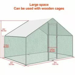 Randaco Enclos Pour Poulailler 6m² En Acier Galvanisé Toit Imperméable Et Anti UV 3x2m 6 M² - Argent 7 Randaco Enclos Pour Poulailler 6m² En Acier Galvanisé Toit Imperméable Et Anti UV 3x2m 6 M² - Argent -Poulailler et élevage de la basse-cour Soldes Magasin 56394986 3