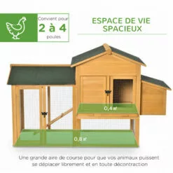 PawHut Poulailler Cottage Cage à Poules Sur Pied Dim. 168L X 75l X 103H Cm Multi-équipement Bois Sapin Pré-huilé - Orange 9 PawHut Poulailler Cottage Cage à Poules Sur Pied Dim. 168L X 75l X 103H Cm Multi-équipement Bois Sapin Pré-huilé - Orange -Poulailler et élevage de la basse-cour Soldes Magasin 56842172 5