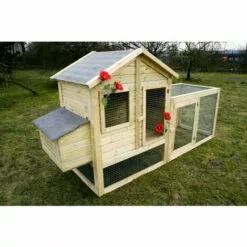 CHALET & JARDIN POULAILLER - 3 À 4 POULES = 1 BÂCHE 2X3 M OFFERTE -Poulailler et élevage de la basse-cour Soldes Magasin 5757596 3