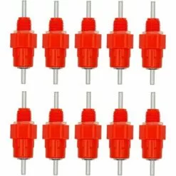 REGALI Lot De 10 D'eau Pour Poulet En Forme De Cailles - En Acier Inoxydable - Rouge