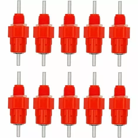 REGALI Lot De 10 D'eau Pour Poulet En Forme De Cailles - En Acier Inoxydable - Rouge 1 REGALI Lot De 10 D'eau Pour Poulet En Forme De Cailles - En Acier Inoxydable - Rouge