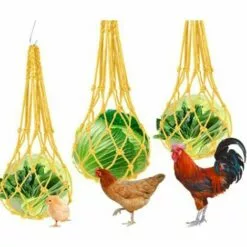 EINEMGELD Mangeoire à Légumes Pour Oiseaux - Grand Support Pour Mangeoire à Suspendre - Poules, Oies, Canards, Grands Oiseaux (Jaune) -Poulailler et élevage de la basse-cour Soldes Magasin 59144815 3