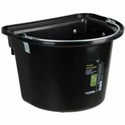 KERBL Seau Mangeoire Avec Crochet De Suspension Et Anse De Transport Noir 12L