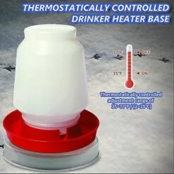 Ensoleillé Abreur De Volaille Base Chauffée Durable Métal Chick Supplies Pratique Accessoires De Poulailler Facile -Poulailler et élevage de la basse-cour Soldes Magasin 59596898 3