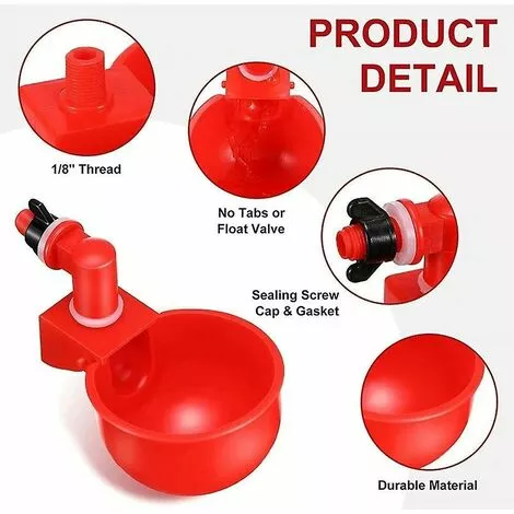 Ensoleillé Abreuvoir Automatique Tasses Poulailler Accessoires Remplissage Abreuvoir De Volaille 3 Ensoleillé Abreuvoir Automatique Tasses Poulailler Accessoires Remplissage Abreuvoir De Volaille – Image 3