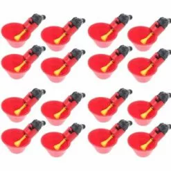 HEGUYEY 16Pcs Abreuvoir Poulet Abreuvoir Automatique Poule, Abreuvoir Mamelons D'eau De Volaille, Montage Latéral Horizontal Lot De Distributeur D'eau Potable Pour Oiseau Canard Poulet