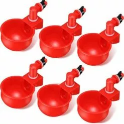 HEGUYEY 12pcs 3/8 Pouces Abreuvoirs Automatiques, Abreuvoir Poulet Abreuvoir Automatique Poule Tasse D'Abreuvoir De Poulet Mangeoire D'eau De Poulet Pour Poulet Canards Oiseaux Dindes