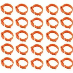 ROSIER 100 Pièces De Poulet Taille De L'anneau Réglable Volaille Jambe Numérique Étiquette Boucle Bague Pour Poulet Canard Volaille Fournitures Ferme (rouge, Lettrage)——VEBTles