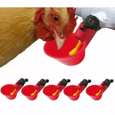DENUOTOP Volaille Automatique Abreuvoir,6 PCS Buveur De Volaille,Poulet Abreuvoir D'eau,Buveurs Automatiques Abreuvoirs En Plastique Rouge Backyards Canard Oiseau Caille Pigeon Poule Alimentation D'eau Bol 1 DENUOTOP Volaille Automatique Abreuvoir,6 PCS Buveur De Volaille,Poulet Abreuvoir D'eau,Buveurs Automatiques Abreuvoirs En Plastique Rouge Backyards Canard Oiseau Caille Pigeon Poule Alimentation D'eau Bol