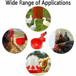 IRISFR Abreuvoir Poules, Volaille Automatique Abreuvoir, Abreuvoirs Automatiques De Poulet, Outil D'Abreuvement Pour Volaille, Convient Aux Oiseaux 10.5*4*6.5cm (Rouge) 4 Pcs,Lilaris -Poulailler et élevage de la basse-cour Soldes Magasin 60609409 5