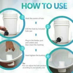 Yoouyida Mangeoire Poules Plastique Mangeoire Poules Automatique, 4 Ports DIY Mangeoire à Poulet Kit [Anti-Gaspillage] [Anti Nuisible] Abreuvoir A Poules Mangeoire Poussin Pour Seaux Tonneaux Bacs -Poulailler et élevage de la basse-cour Soldes Magasin 60651924 3