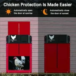 Yoouyida Porte Poulailler Automatique Avec Capteur De Lumière - Poulailler Entièrement étanche En Porte De Poulailler à Induction - Porte De Poulailler（rouge） -Poulailler et élevage de la basse-cour Soldes Magasin 60651925 4