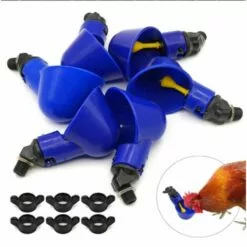 Yoouyida 12 Pièces Abreuvoir Poules Tasses Plastique Bol Abreuvoir Automatique Pour Poules Oiseaux Cailles Volailles Distributeurs D'eau（bleu） -Poulailler et élevage de la basse-cour Soldes Magasin 60652111 4