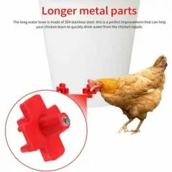 Yoouyida à Eau De Volaille, Abreuvoir Automatique Pour Tétine De Poulet Avec Montage Latéral Horizontal, Abreuvoir Pour Poulets Deau, Lot De 12 -Poulailler et élevage de la basse-cour Soldes Magasin 60652207 3