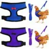 STARLIGHT 2 Pièces Harnais De Poulet Set, SL.GT Laisse Pour Poule Réglable, Harnais Respirant Chiot, Ajustable Harnet Petit Animal, Harnai Poulet Anti Traction