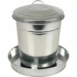 FLAMINGO Seau à Nourriture Galvanisé Hedwig 6 L - Argent