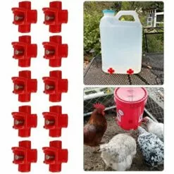 LIFCAUSAL 10 Mamelons D'eau De Poulet D'eau De Volaille Automatique à Montage Latéral Horizontal Pour Poulet Caille Ou Canard -Poulailler et élevage de la basse-cour Soldes Magasin 61023030 4