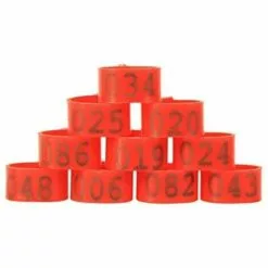 REGALOS 100 Pièces Poulet Anneau Taille Réglable Volaille Jambes Numéro étiquette Boucle Boucle Canard Volaille Poulet Fournitures（rouge） -Poulailler et élevage de la basse-cour Soldes Magasin 61654407 5