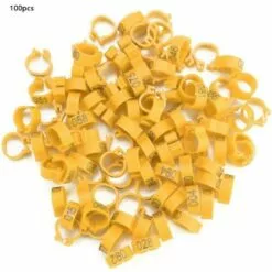 REGALOS 100 Pièces Anneaux De Poule, Anneaux D'Oiseau Anneaux De Pigeon De Volaille En Plastique Pour Poussins Canards (Jaune) -Poulailler et élevage de la basse-cour Soldes Magasin 61660424 4