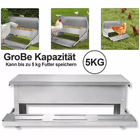 SWANEW Mangeoire Automatique Avec Couvercle Distributeur Automatique Auge Auge D’alimentation Résistante Aux Intempéries 5kg - Argent 2 SWANEW Mangeoire Automatique Avec Couvercle Distributeur Automatique Auge Auge D’alimentation Résistante Aux Intempéries 5kg - Argent – Image 2