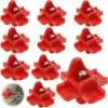 ROSIER 10 Pièces Buveurs D'Eau De Poulet En Plastique Et Acier Inoxydable 304 Abreuvoir Automatique Pour Tétine De Poulet En Rouge 32 X 32mm Distributeur Abreuvoir Équipement Pour Poulet Oie Oiseau,—VEBTles