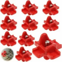 ROSIER 10 Pièces Buveurs D'Eau De Poulet En Plastique Et Acier Inoxydable 304 Abreuvoir Automatique Pour Tétine De Poulet En Rouge 32 X 32mm Distributeur Abreuvoir Équipement Pour Poulet Oie Oiseau,—VEBTles