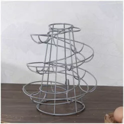 DECKON Distributeur à œufs Rangement Façon Spirale, En Métal Fer Support à Oeufs Spirale Oeufs Presentoir De Cuisine-24*20*20cm Noir -Poulailler et élevage de la basse-cour Soldes Magasin 63951202 3