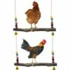 BAICCCF Accessoire Poulailler Lot De 2 Jouets De Balançoire De Poulet En Bois Naturel, Jouet De Support En Bois De Poulet, Accessoires De Poulailler, Jouet De Balançoire De Perruche De Poulet Pour Poules De Poulet, Perruche, Entraînement D'oiseaux