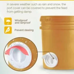 BAICCCF Accessoire Poulailler Mangeoire à Poulet, No Waste Volaille Feeder-Automatic Gravity Feeder Kit With 6 Ports And 1 Hole Saw, Rain Proof And Insect Proof, Durable And Pratique, For Barrels, Boxes, Auges. -Poulailler et élevage de la basse-cour Soldes Magasin 64107570 4