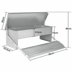 Randaco Mangeoire Automatique Avec Couvercle Distributeur Automatique Auge Auge D’alimentation Résistante Aux Intempéries 5kg - Argent -Poulailler et élevage de la basse-cour Soldes Magasin 64375841 3
