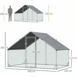 PawHut Enclos Poulailler Chenil 6 M² - Parc Grillagé Dim. 3L X 2l X 2H M - Poulailler Chenil Entièrement Couvert - Acier Galvanisé - Gris 7 PawHut Enclos Poulailler Chenil 6 M² - Parc Grillagé Dim. 3L X 2l X 2H M - Poulailler Chenil Entièrement Couvert - Acier Galvanisé - Gris -Poulailler et élevage de la basse-cour Soldes Magasin 64395790 3