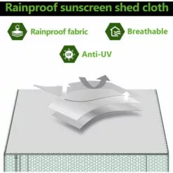 VINGO Poulailler 3x4x2m Enclos Extérieur Avec Serrure Enclos Extérieur Clapier Pour Petits Animaux En Acier Galvanisé - Argent -Poulailler et élevage de la basse-cour Soldes Magasin 64454845 3