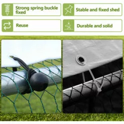 VINGO Poulailler 3x4x2m Enclos Extérieur Avec Serrure Enclos Extérieur Clapier Pour Petits Animaux En Acier Galvanisé - Argent -Poulailler et élevage de la basse-cour Soldes Magasin 64454845 5