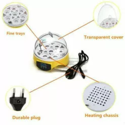 Mini Incubateur D'Oeufs Jaune 1pcs FUIENKO -Poulailler et élevage de la basse-cour Soldes Magasin 64473014 4