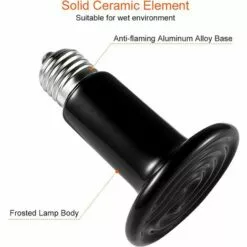 DENUOTOP E27 75W Émetteur Radiateur Animaux Ampoule Infrarouge Chauffage En Céramique,Lampe De Reptile Pour Amphibiens, Serpent, Oiseaux,Tortue, Chat, Chien -Poulailler et élevage de la basse-cour Soldes Magasin 64884467 3