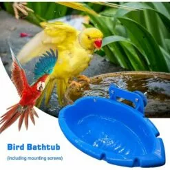Bains Pour Oiseaux Accessoires De Cage à Oiseaux Bassin Cage De Perroquet Boîte De Bain Suspendue Baignoires à Oiseaux Bol De Baignoire, Baignoire Multifonction/Bol D'alimentation 56Vingt -Poulailler et élevage de la basse-cour Soldes Magasin 64937874 3