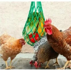 SLBRILLèRE Lot De 2 Sacs à Cordes Pour Poulet Et Légumes - Support Pour Fruits De Volaille - Mangeoire à Chou - Outil D'alimentation - Xylophone - Jouet Pour Poules Et Poules