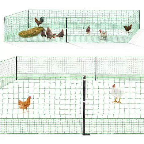 IDMARKET Kit Clôture électrifiable Filet à Poules 12 M Avec Porte 6 Piquets Double Pointe 2 IDMARKET Kit Clôture électrifiable Filet à Poules 12 M Avec Porte 6 Piquets Double Pointe – Image 2
