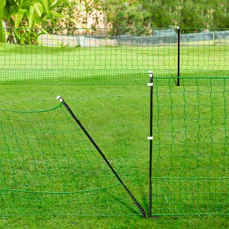 IDMARKET Kit Clôture électrifiable Filet à Poules 12 M Avec Porte 6 Piquets Double Pointe 3 IDMARKET Kit Clôture électrifiable Filet à Poules 12 M Avec Porte 6 Piquets Double Pointe – Image 3