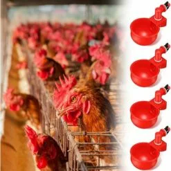 KAEJYIUT 4 Pcs,Abreuvoir Poules, Volaille Automatique Abreuvoir, Abreuvoirs Automatiques De Poulet, Outil D'Abreuvement Pour Volaille, Convient Aux Oiseaux Rouge -Poulailler et élevage de la basse-cour Soldes Magasin 65391509 4