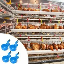 AOUGO 4 Pcs,Abreuvoir Poules,Abreuvoirs Automatiques De Poulet,Volaille Automatique Abreuvoir,Abreuvoir En Plastique Bleu,Outil D'Abreuvement Pour Volaille,Convient Aux Poulets,Canards,Volailles, Oiseaux -Poulailler et élevage de la basse-cour Soldes Magasin 65393000 5